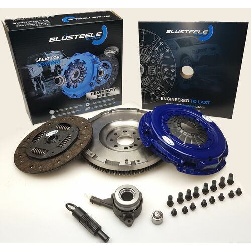 Heavy Duty Blusteele Clutch Kit & Solid Flywheel For Ford Transit VH VM H9FB 2.4